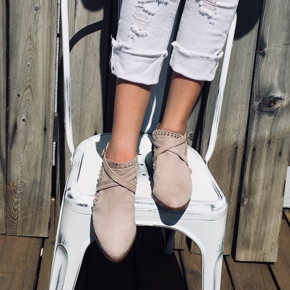 SALE!!! LAST PAIR. Size 10. Taupe Bootie W/ Buckle - Picture 4 of 8